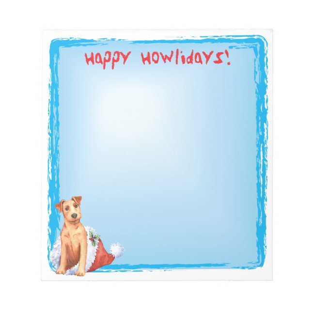 Happy Howlidays Irish Terrier Notepad (Front)