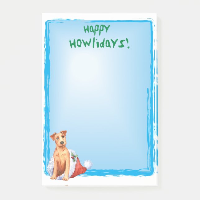 Happy Howlidays Irish Terrier Post-it Notes (Front)