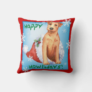 Happy Howlidays Irish Terrier Throw Pillow