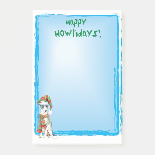Happy Howlidays Italian Greyhound Post-it Notes (Front)
