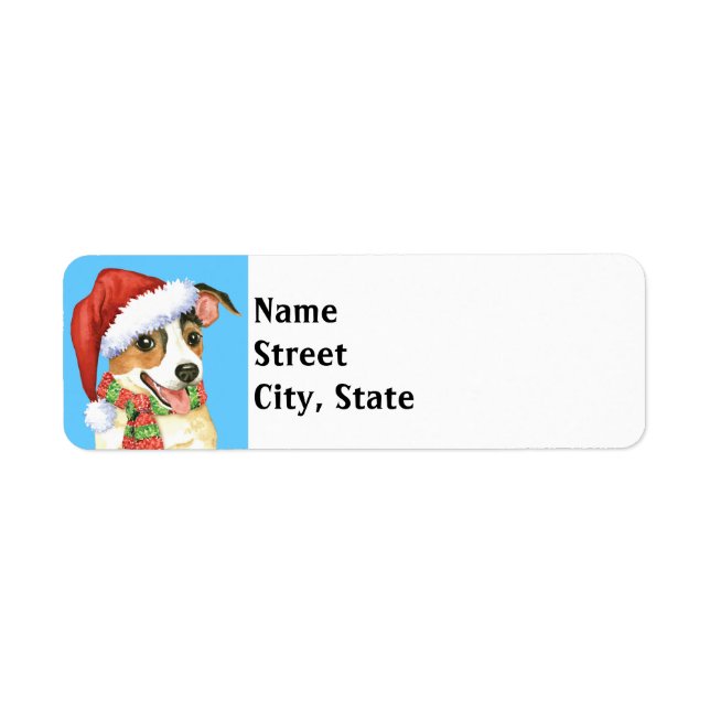 Happy Howlidays Jack Russell Terrier Label Return Address Label (Front)