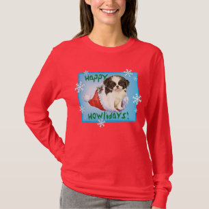 Happy Howlidays Japanese Chin T-Shirt