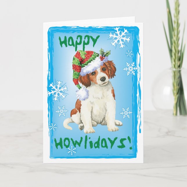 Happy Howlidays Kooikerhondje Holiday Card (Front)