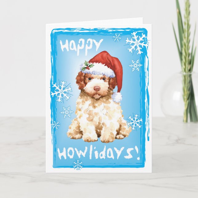 Happy Howlidays Lagotto Romagnolo Holiday Card (Front)