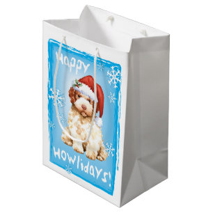 Happy Howlidays Lagotto Romagnolo Medium Gift Bag