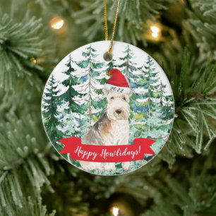 Happy Howlidays Lakeland Terrier Christmas Ornamen Ceramic Ornament