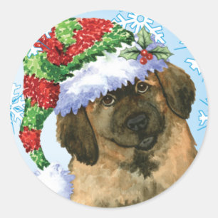 Happy Howlidays Leonberger Classic Round Sticker