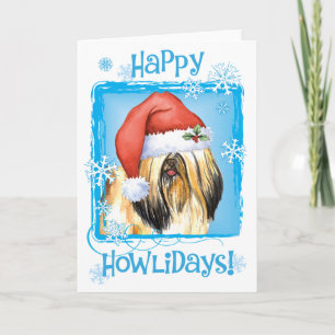 Happy Howlidays Lhasa Apso Holiday Card