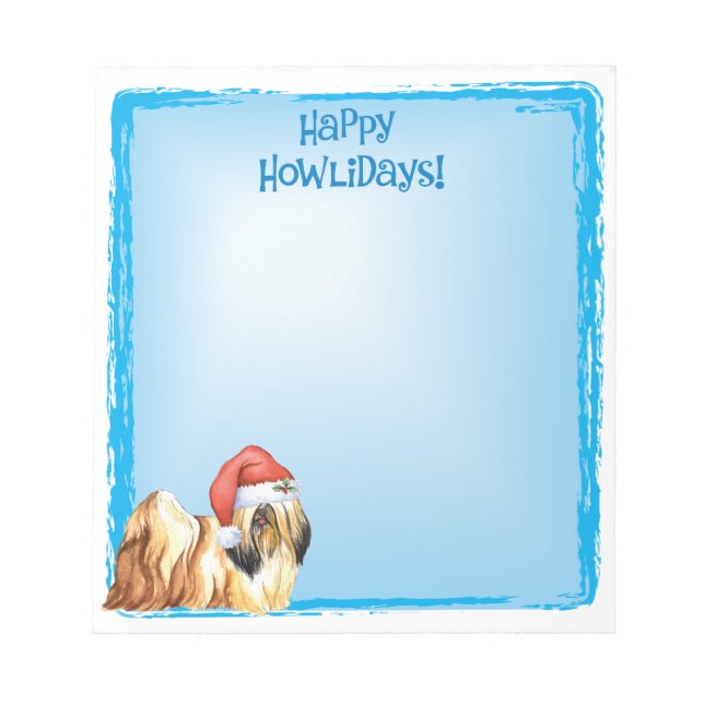 Happy Howlidays Lhasa Apso Notepad (Front)