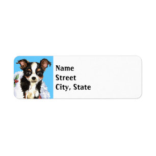 Happy Howlidays Long Coat Chihuahua Return Address Label