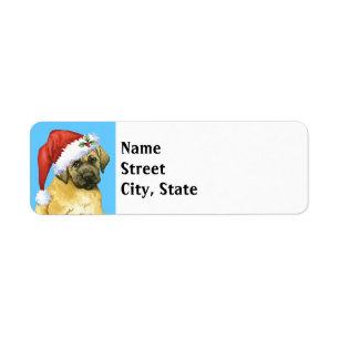 Happy Howlidays Mastiff Return Address Label