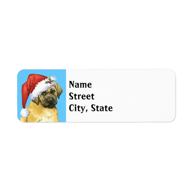 Happy Howlidays Mastiff Return Address Label (Front)