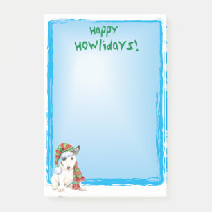 Happy Howlidays Mini Bull Terrier Post-it Notes