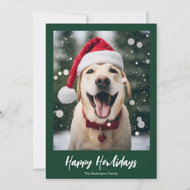 happy howlidays, modern script christmas  holiday card (Front)
