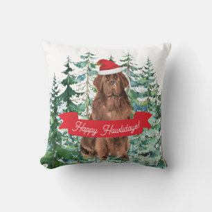 Happy Howlidays Newfoundland Dog Christmas Cushion