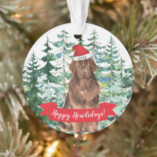 Happy Howlidays Newfoundland Dog Christmas Ornament