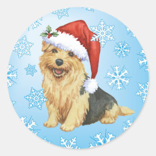 Happy Howlidays Norfolk Terrier Classic Round Sticker