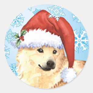Happy Howlidays Norwegian Buhund Classic Round Sticker
