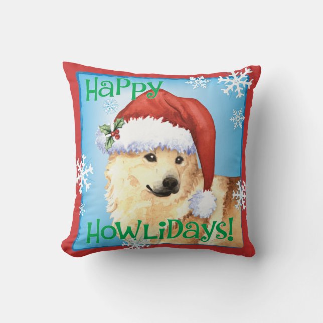 Happy Howlidays Norwegian Buhund Cushion (Front)