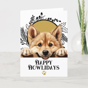 Happy Howlidays Norwegian Buhund Dog Holiday Card
