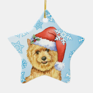 Happy Howlidays Norwich Terrier Ceramic Ornament