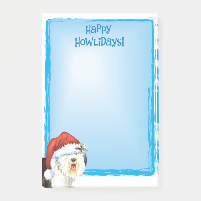 Happy Howlidays Old English Sheepdog Post-it Notes (Front)