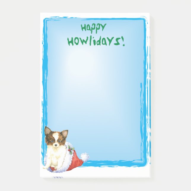 Happy Howlidays Papillon Post-it Notes (Front)