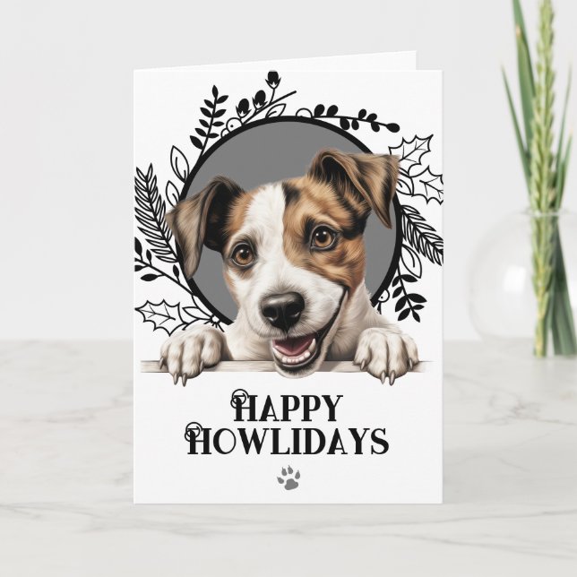 Happy Howlidays Parson Russell Terrier Christmas  Holiday Card (Front)