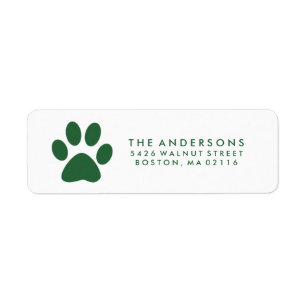 Happy Howlidays Paw Print Holiday Return Address Label