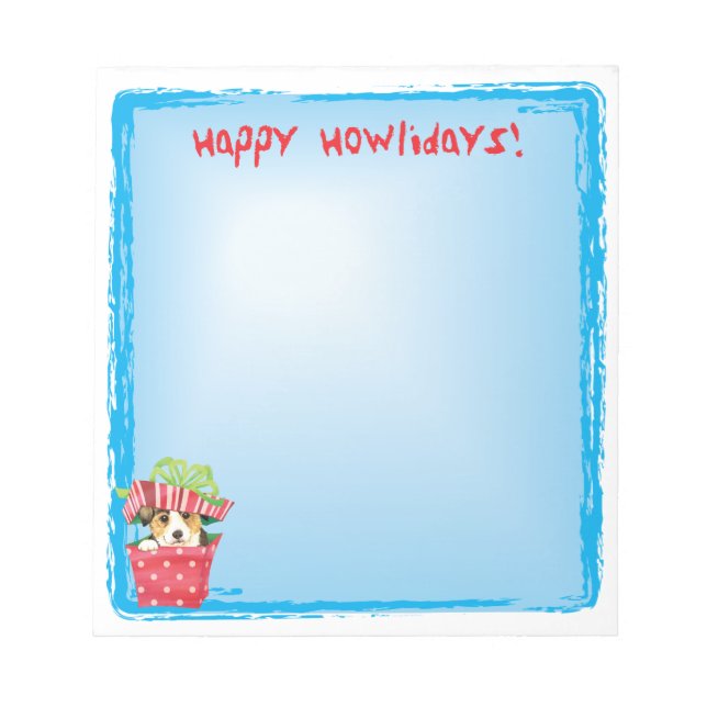 Happy Howlidays Pembroke Welsh Corgi Notepad (Front)