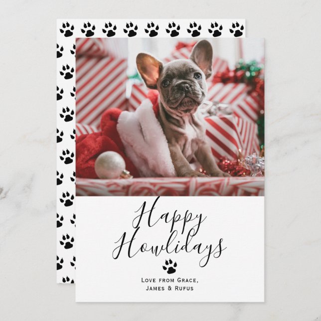 Happy Howlidays Pet Dog Christmas Card (Front/Back)