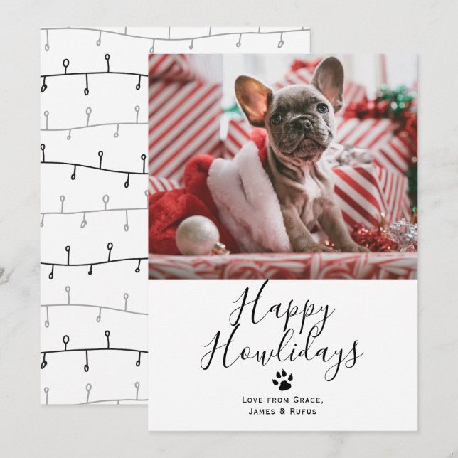 Happy Howlidays Pet Dog Christmas Card (Front/Back)