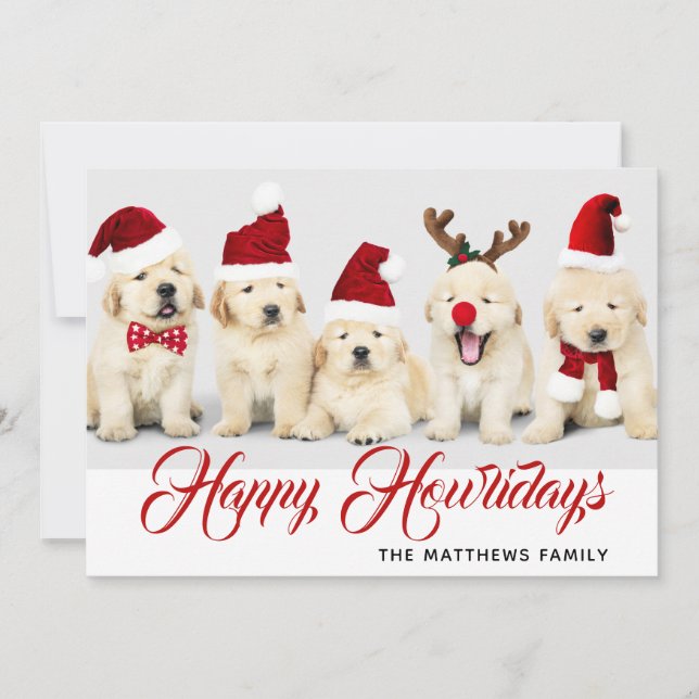 Happy Howlidays Pet Dog Holiday Photo | Christmas Card (Front)