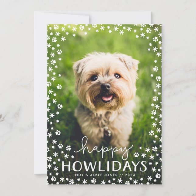 Happy Howlidays Pet Lover Holiday Photo Card (Front)