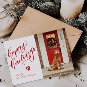 Happy Howlidays Pet Paw Holiday Dog Photo Card