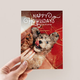 Happy Howlidays   Pet Photo Holiday Card