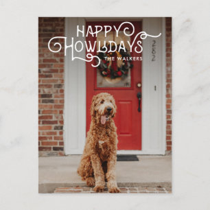 Happy Howlidays   Pet Photo Holiday Postcard
