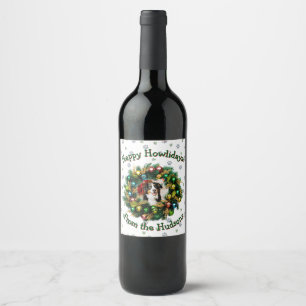 Happy Howlidays Photo Card Wine Label