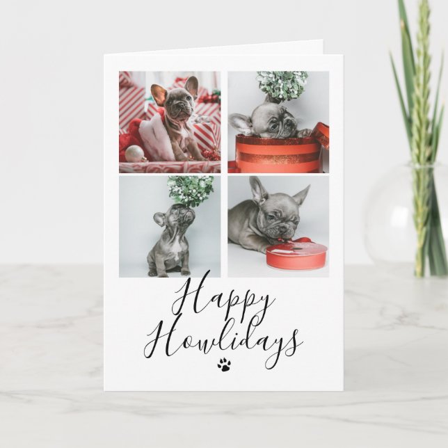 Happy Howlidays Photo Collage Dog Christmas Card (Front)