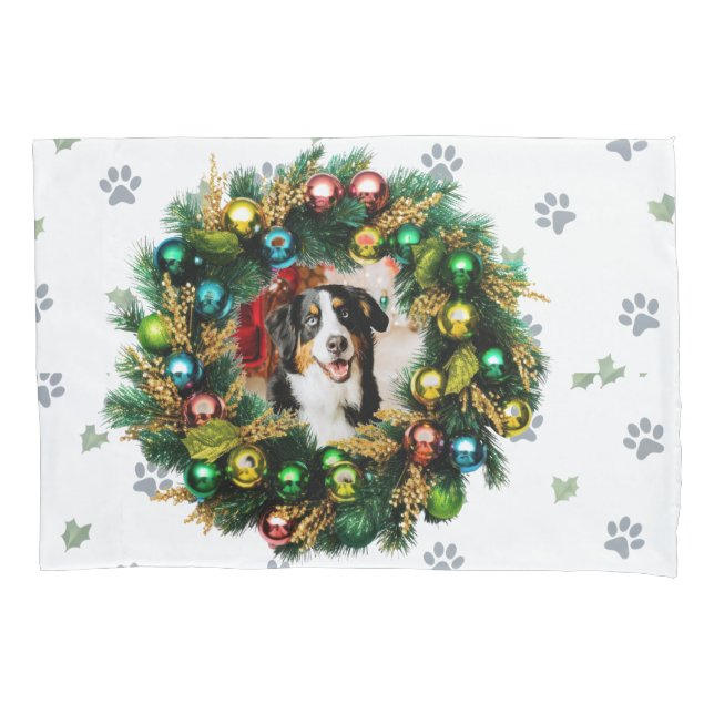 Happy Howlidays Photo Image Pillowcase (Front)
