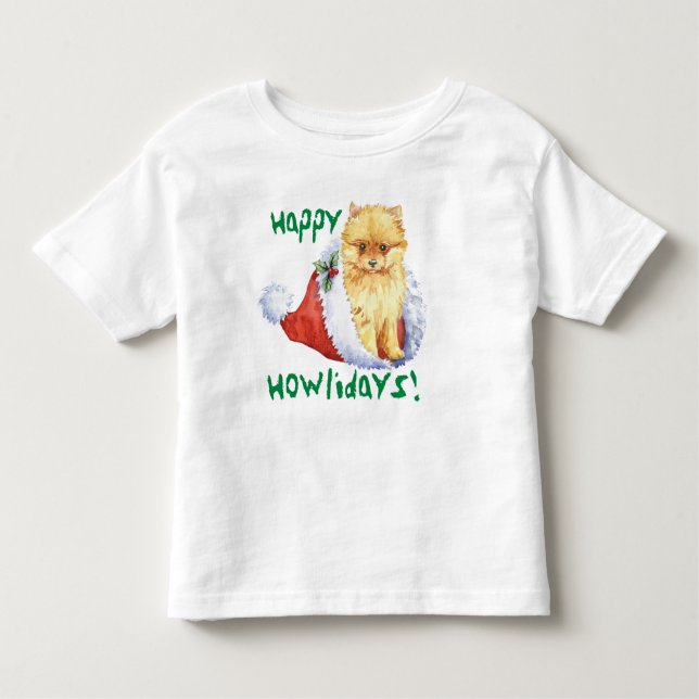 Happy Howlidays Pomeranian T-Shirt (Front)