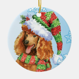 Happy Howlidays Poodle Ceramic Tree Decoration