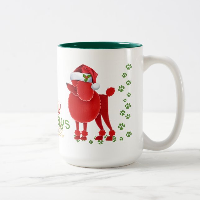 Happy Howlidays Poodle Coffee Mug (Right)