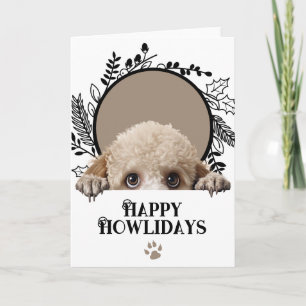 Happy Howlidays Poodle Dog Christmas Holiday Card