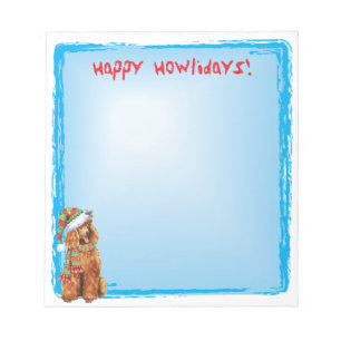 Happy Howlidays Poodle Notepad