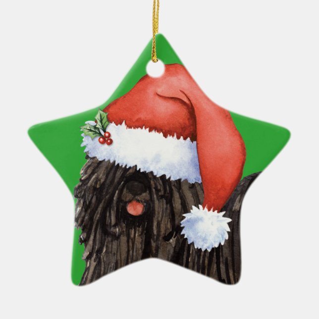 Happy Howlidays Puli Ceramic Tree Decoration (Front)