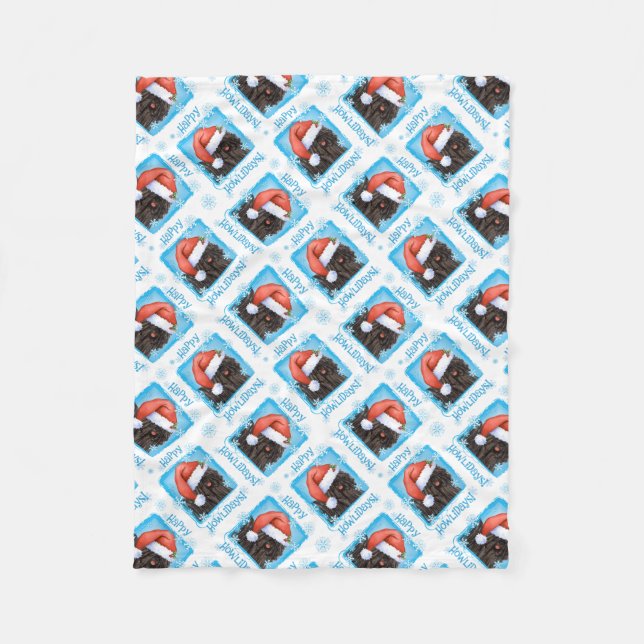 Happy Howlidays Puli Fleece Blanket (Front)