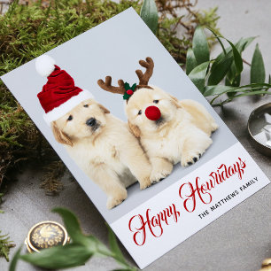 Happy Howlidays Puppy Dog Holiday Photo Christmas Card