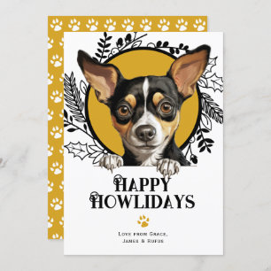 Happy Howlidays Rat Terrier Dog Holiday Card