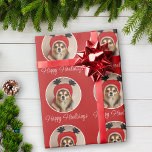 Happy Howlidays Red Dog Pet Photo Wrapping Paper<br><div class="desc">Happy Howlidays Red Dog Pet Photo Wrapping Paper. Personalise the gift wrap with your dog`s photo. You can change the text.</div>